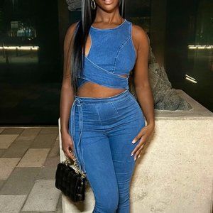 Denim Cut out jumpsuit
